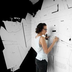 Margaret Inga Urias working in Studio